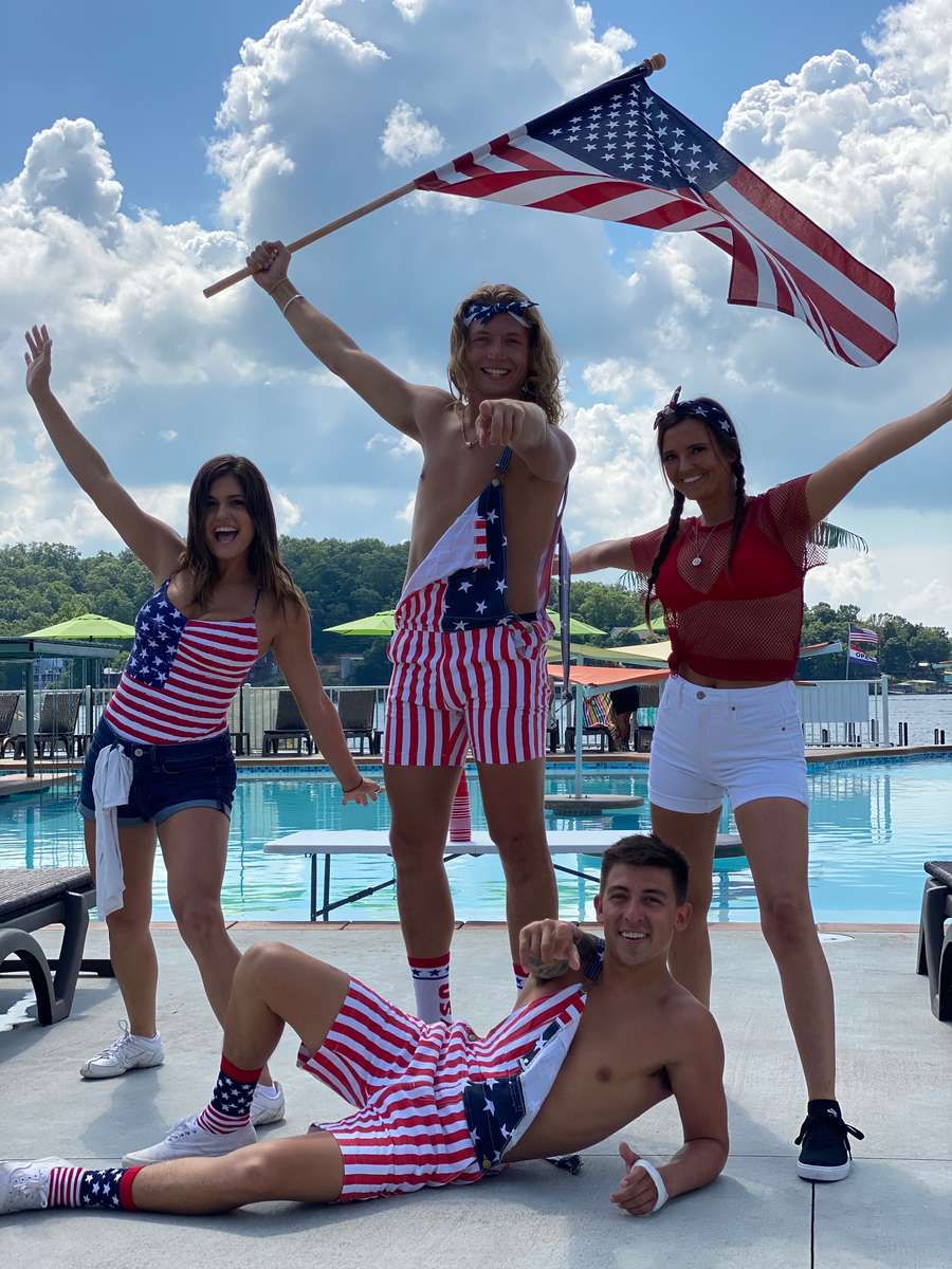group of patriotic people