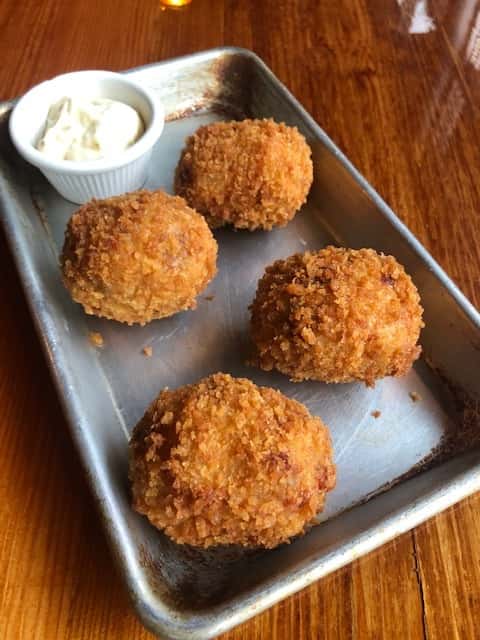 Smoked ham, sharp cheddar and potato croquettes
