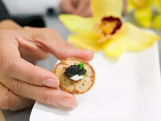 holding appetizer