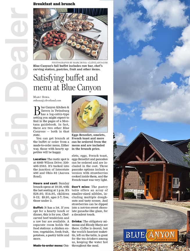 Satisfying buffet and menu article