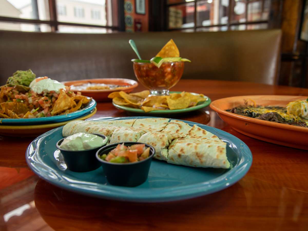 chips and salsa and a quesadilla