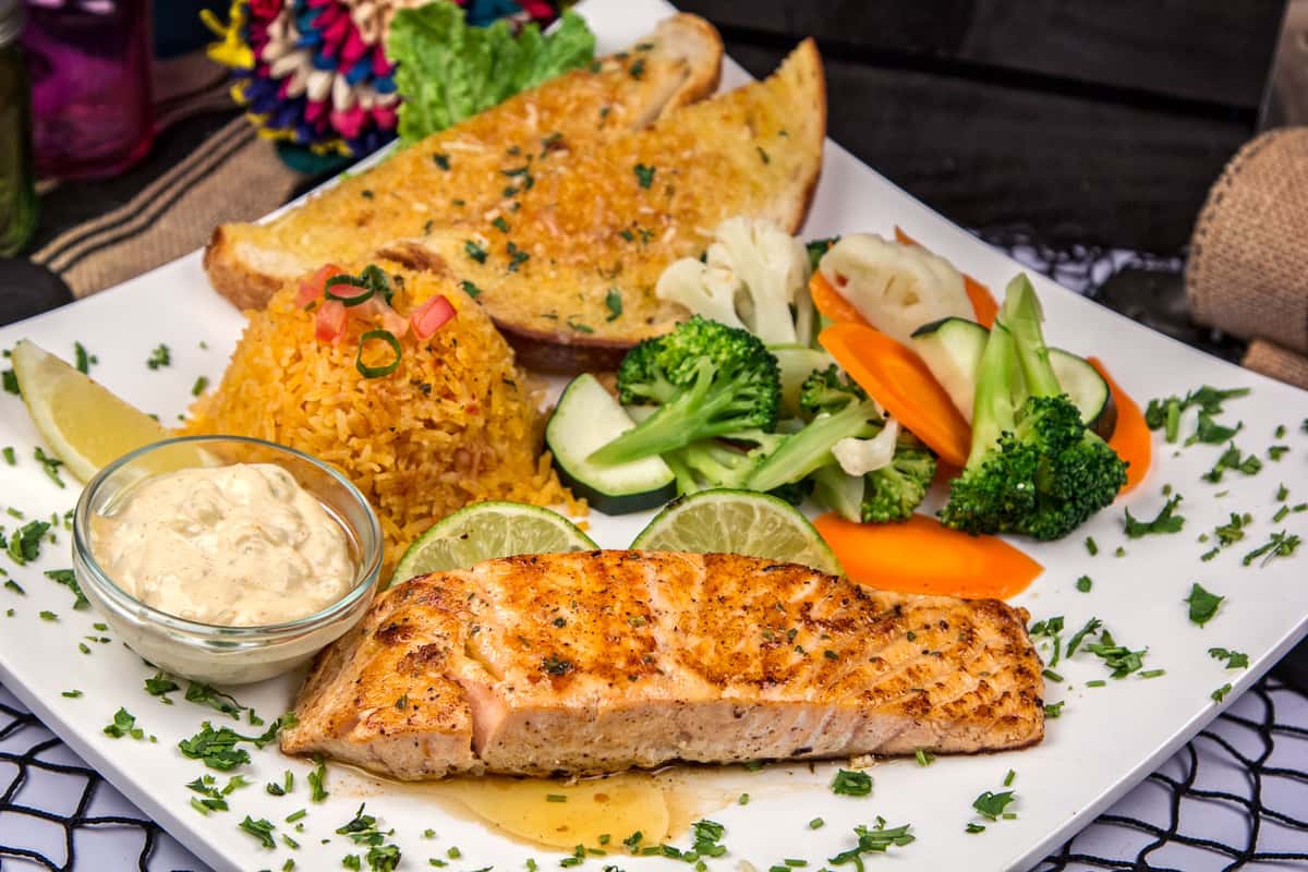 Grilled Salmon - Menu - Spoons Grill and Bar - Bar & Grill in CA
