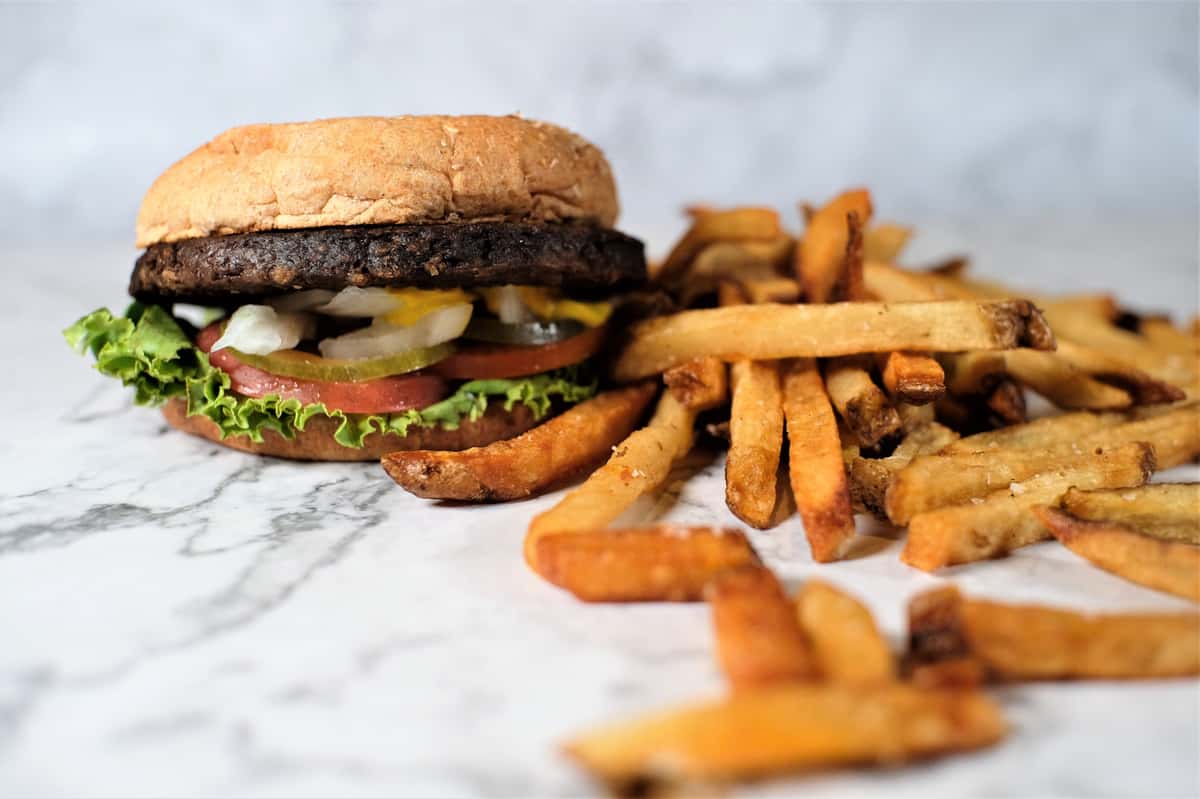 veggie burger & fries