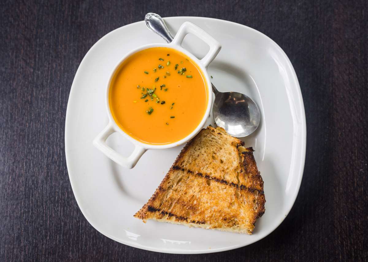 Roasted Tomato Soup w/ ½ Grilled Cheese