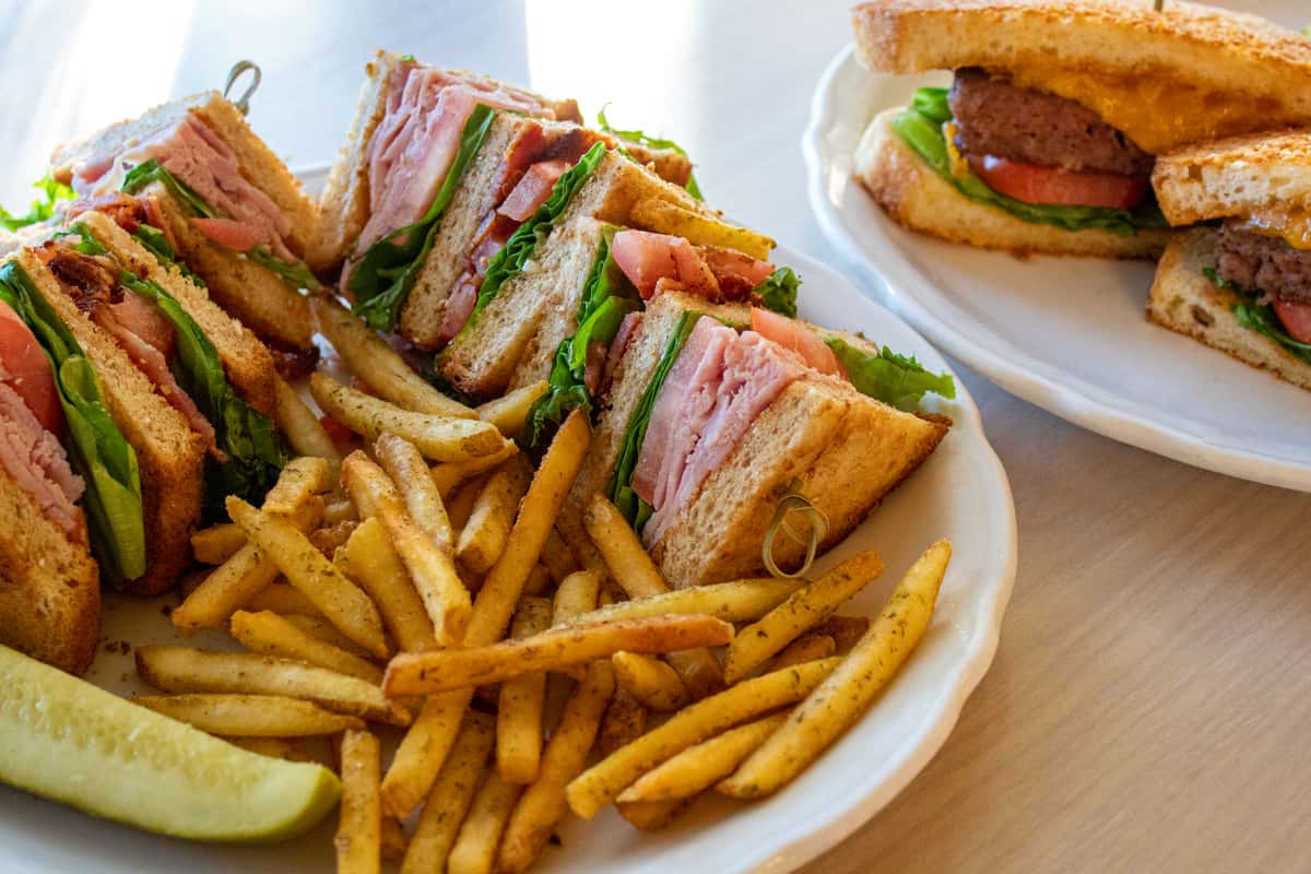 Ham and Bacon Club Sandwich