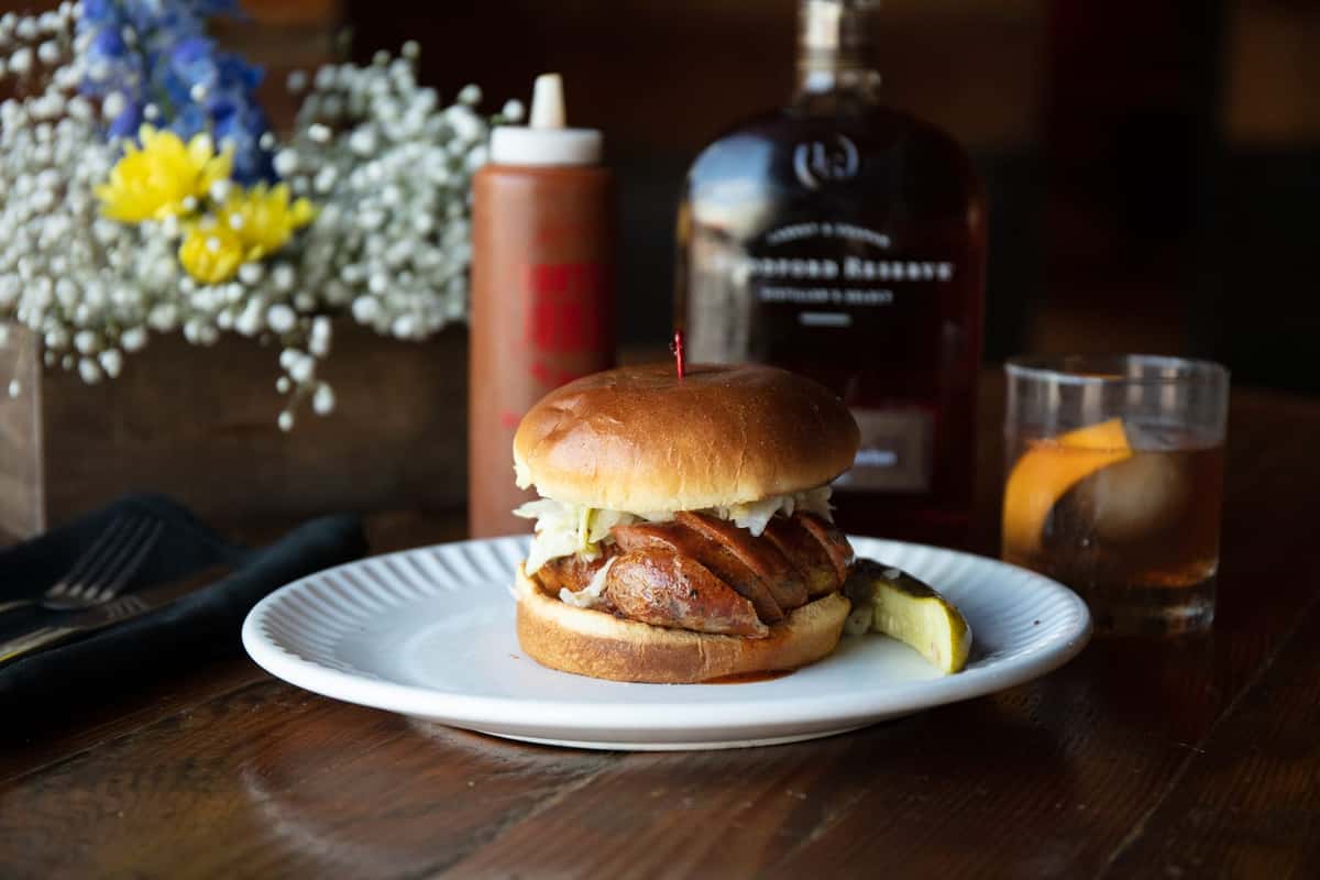 Hot Link Sandwich ALL DAY Menu Brother John's Beer Bourbon & BBQ