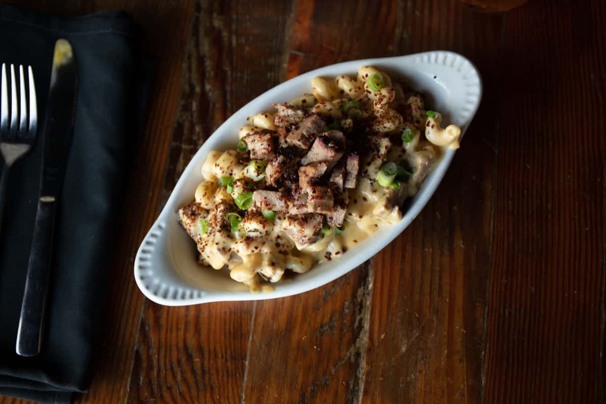 Smoked Beef Brisket Mac & Cheese ALL DAY Menu Brother John's Beer