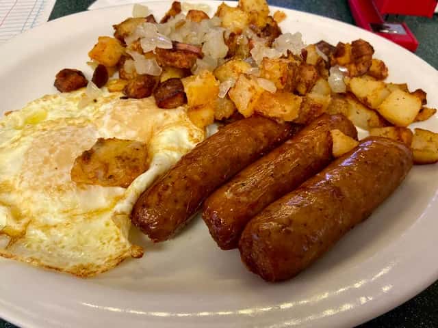Grilled Polish Sausage and Eggs