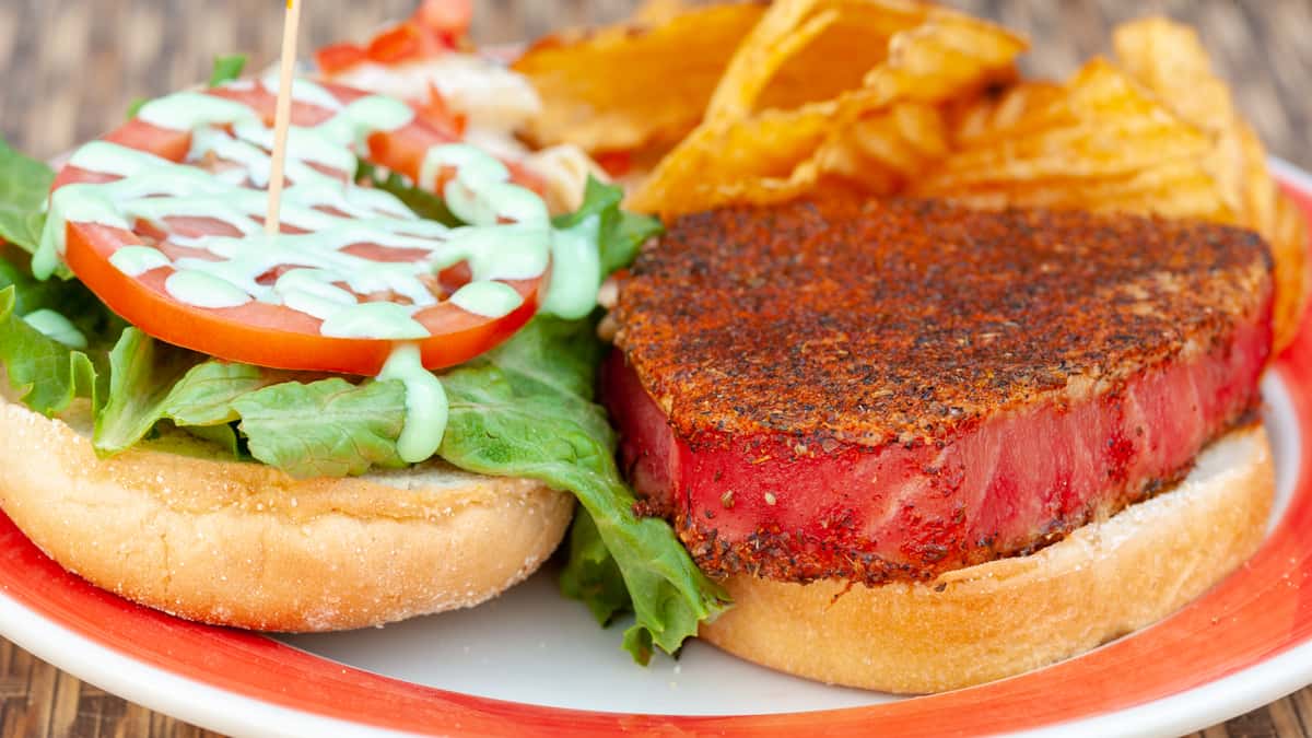 Spicy Tuna Sandwich* Dinner Menu Dead Freddies Island Grill