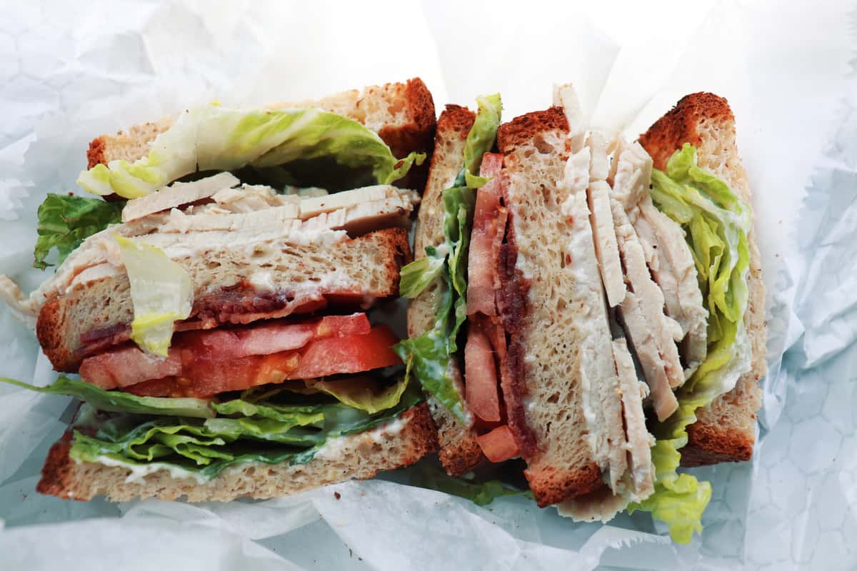 Turkey club on gluten free bread