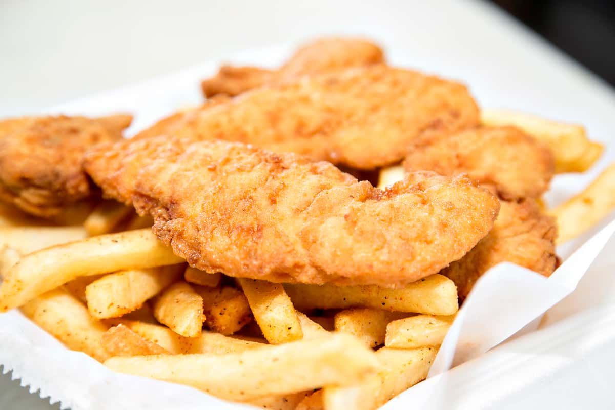 CHICKEN TENDER W/FRIES Menu From Philly Cheesesteaks & Hoagies