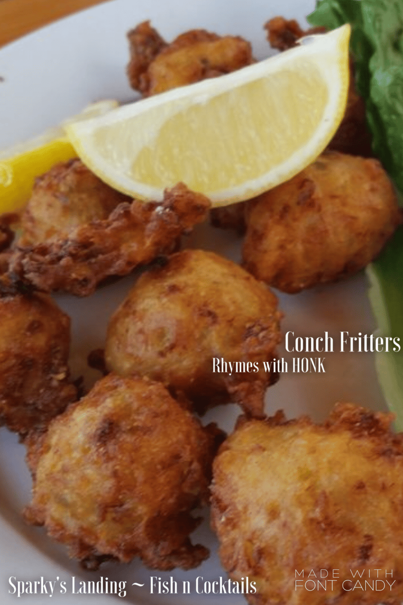 Conch Fritters - Menu - Sparky's Landing - Fish n Cocktails - Bar ...