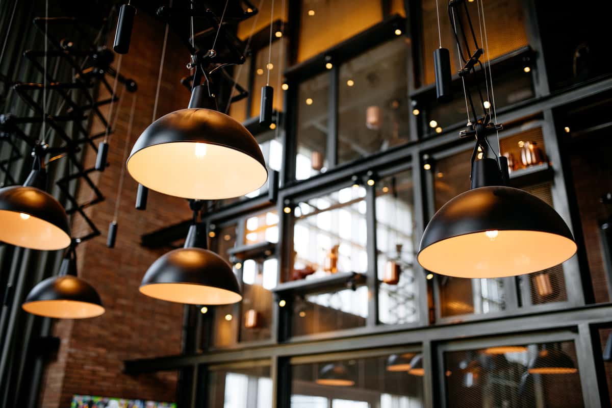 lamps in a food hall