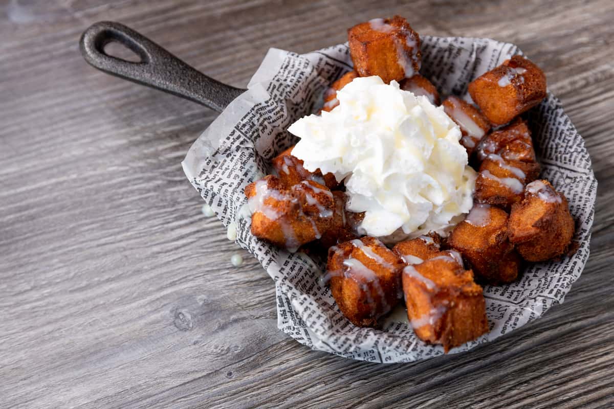 Crispy Vanilla Bread Puddin' Menu Beverages & Starters Kickin