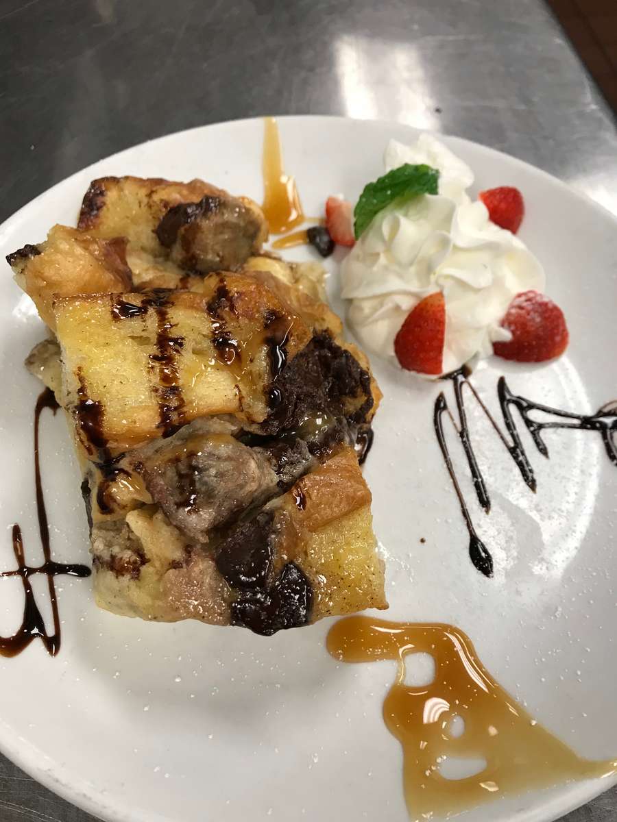 banana & chocolate bread pudding