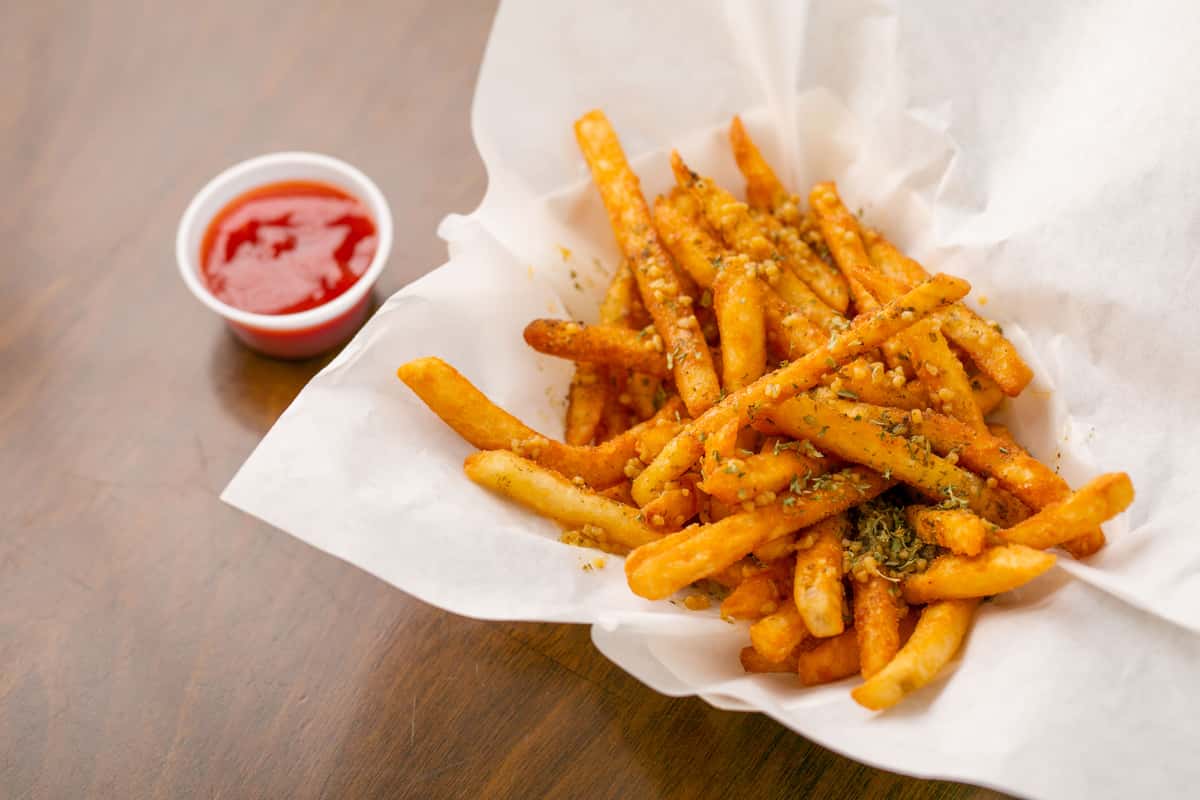 Garlic Fries Menu Buena Lanes & Pins Grill Sports Bar in Ventura, CA