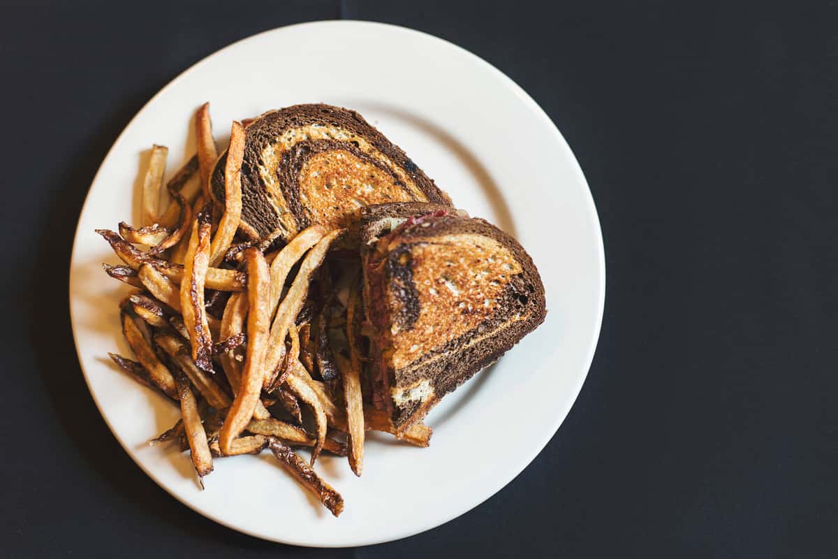 sandwich and fries