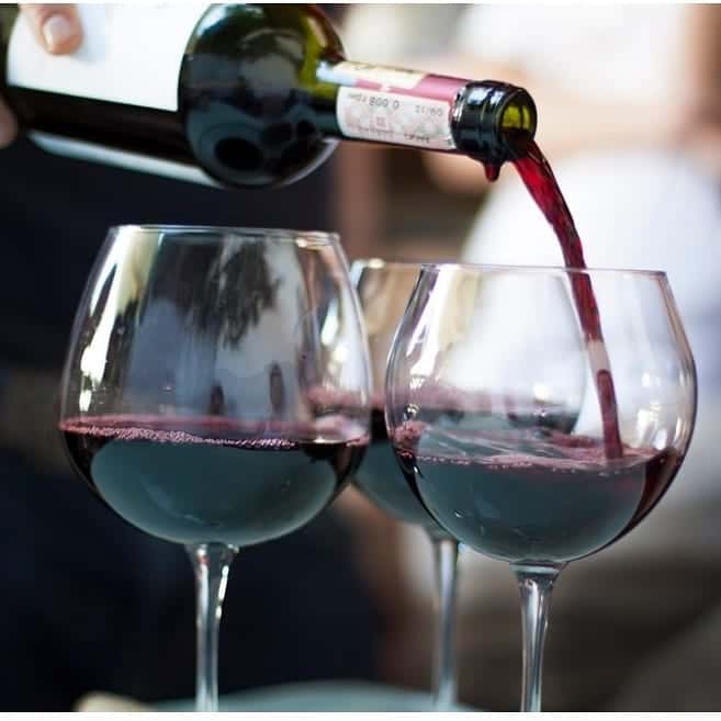 wine being poured