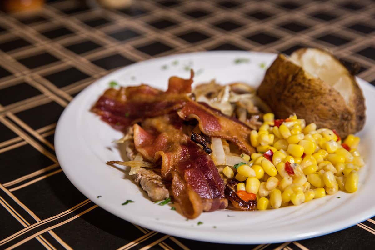 Calves Liver with bacon and onion Dinner D & R Depot Restaurant