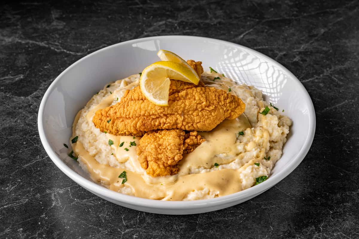 Fried Catfish Grits - Foundren Taste Bar & Grill - Restaurant