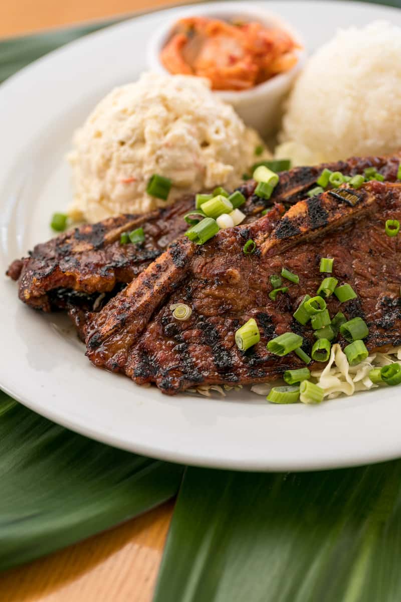 Kalbi Ribs Plate Lunch & Dinner King's Hawaiian Bakery and Restaurant Hawaiian Restaurant