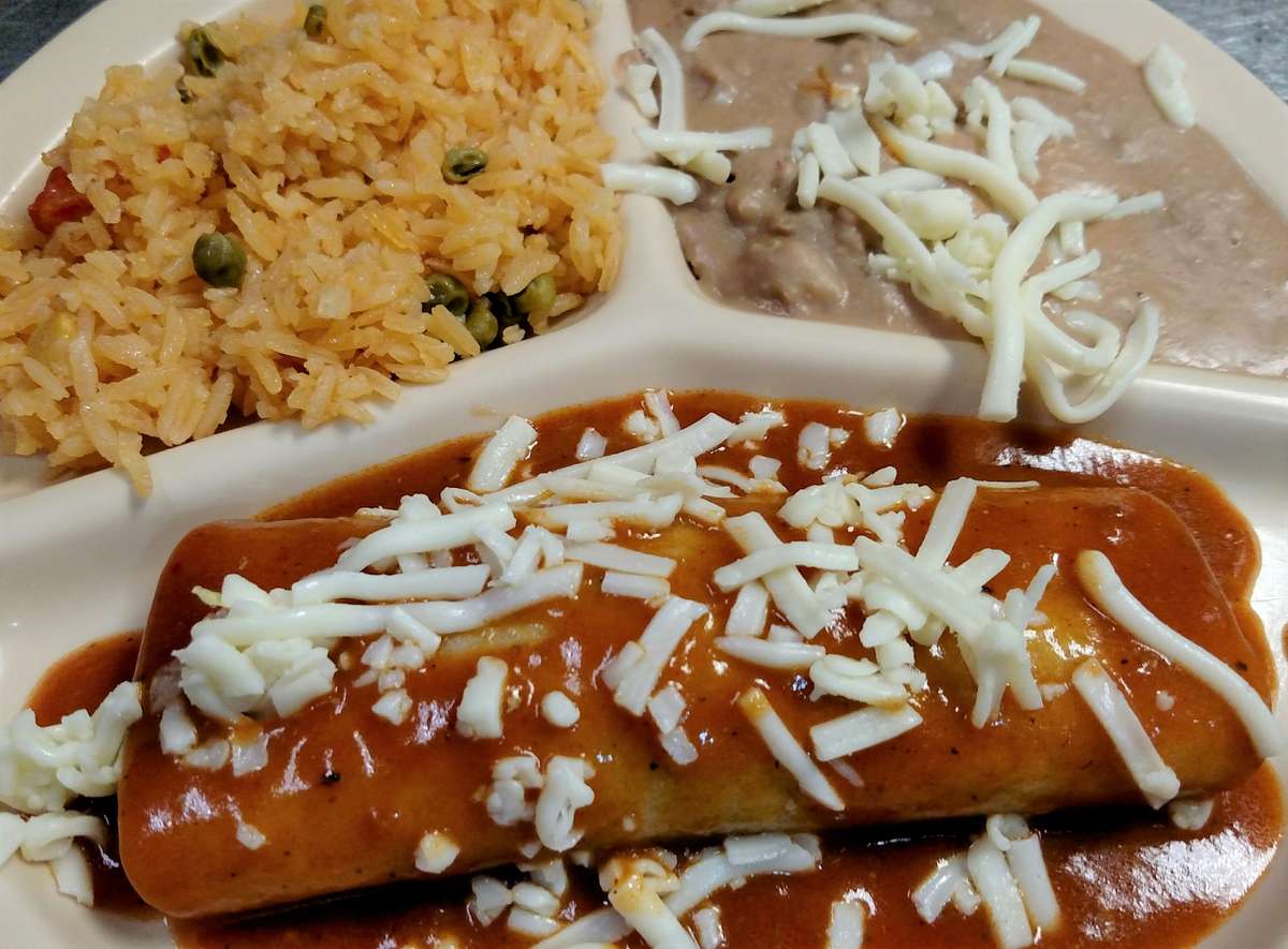 A. Enchilada, Rice and Beans