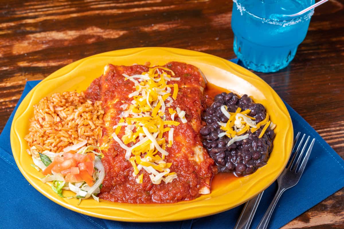Spinach, Mushroom, Cream Cheese Enchiladas