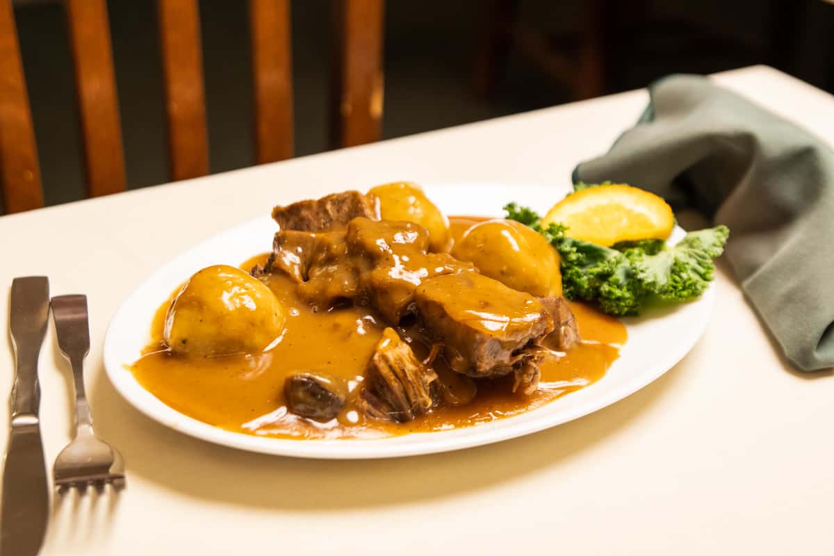 Sour Beef and Dumplings