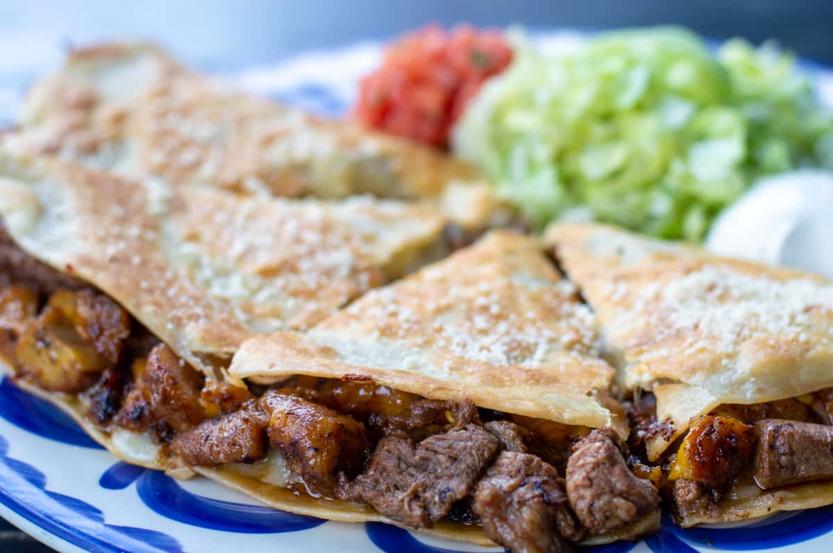 STEAK AND SWEET PLANTAINS QUESADILLA