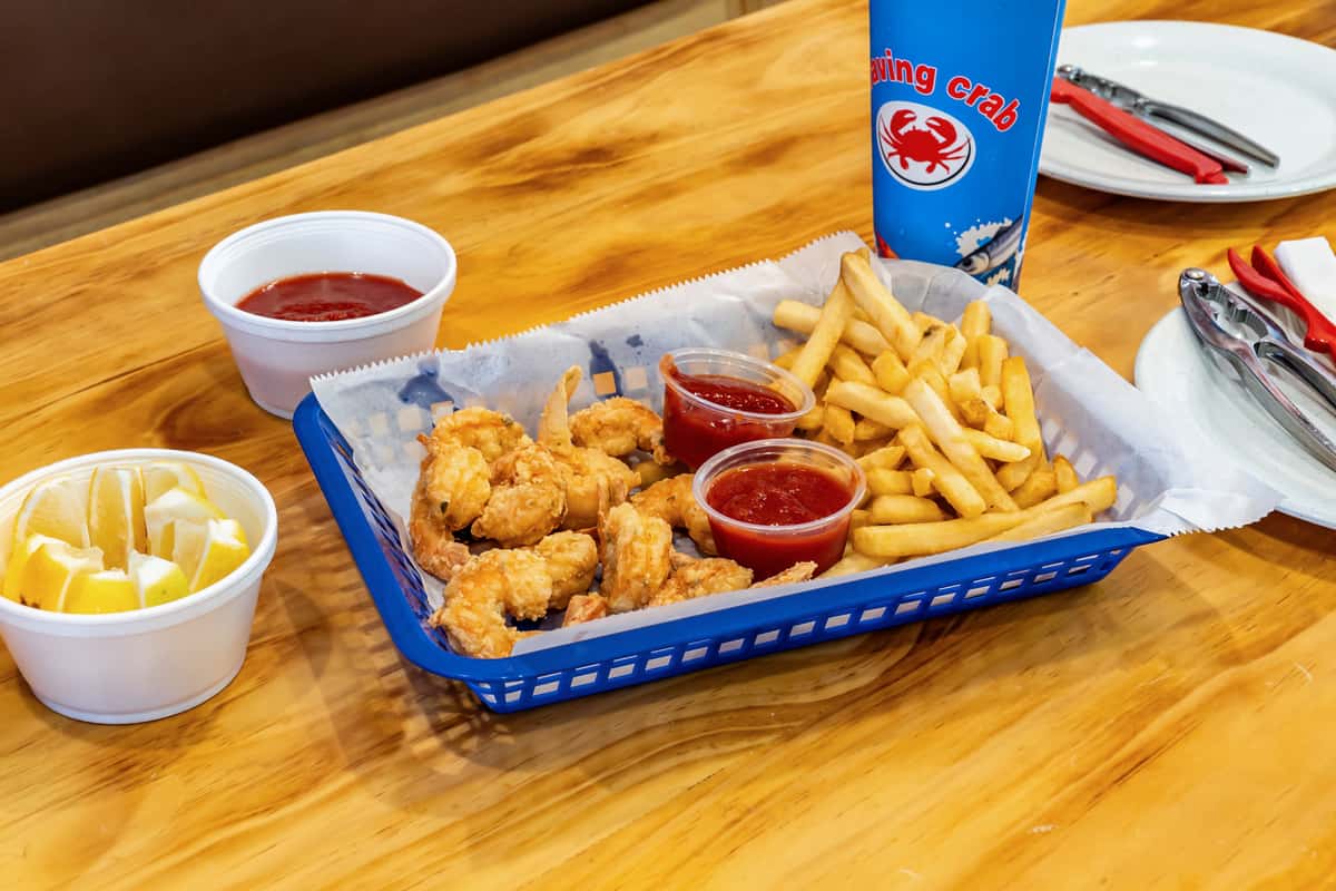 F1. Fried Shrimp Basket (10) - Craving Crab - Seafood Restaurant