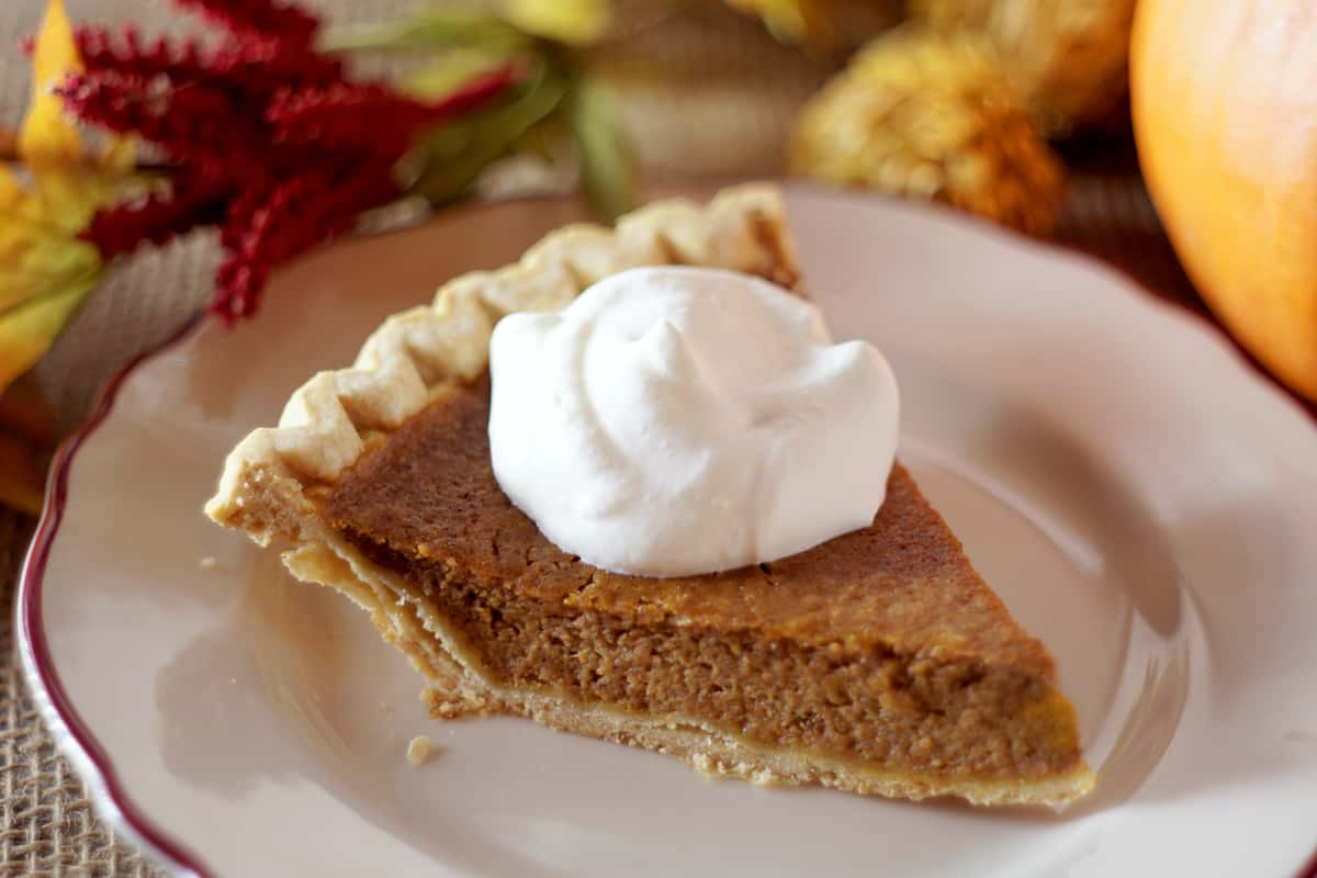 Pumpkin or Apple Pie with Whipped Cream