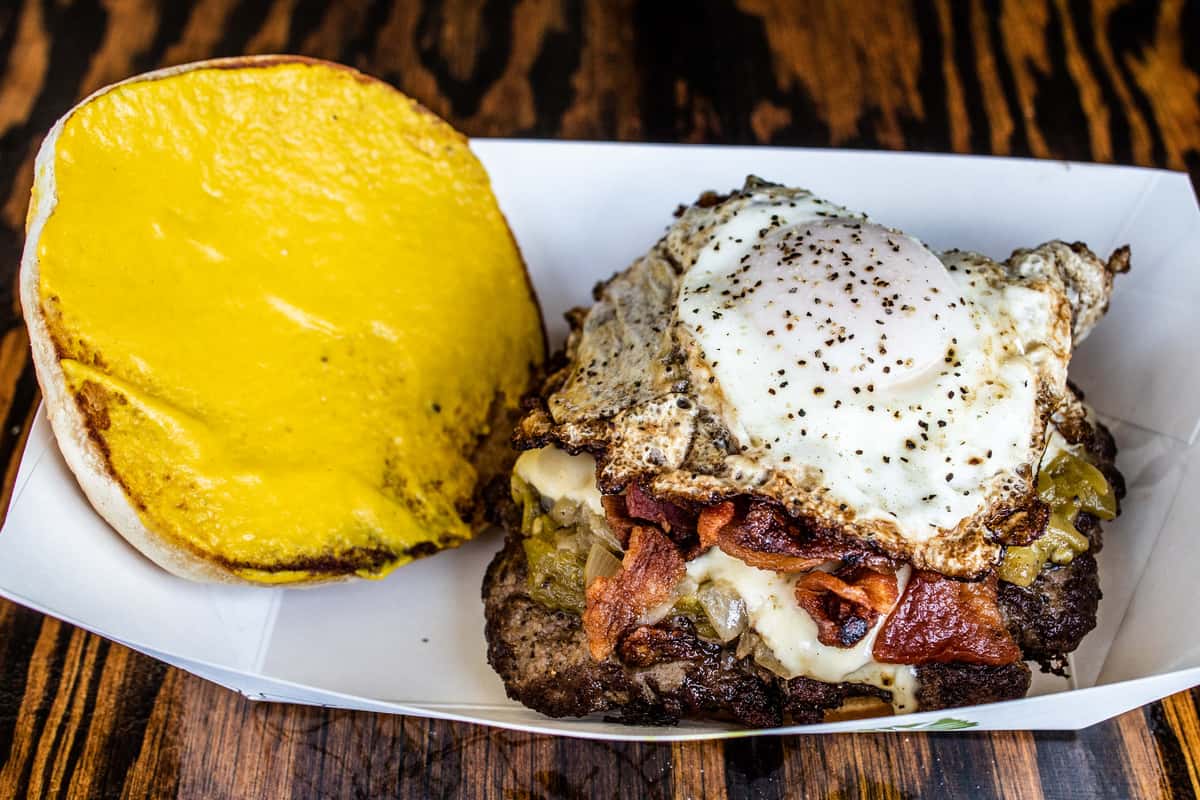 Green Egg + Hamburger