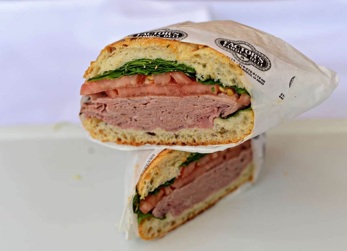 Roast Beef, Swiss Cheese Lunch Factor's Famous Deli Deli in Los