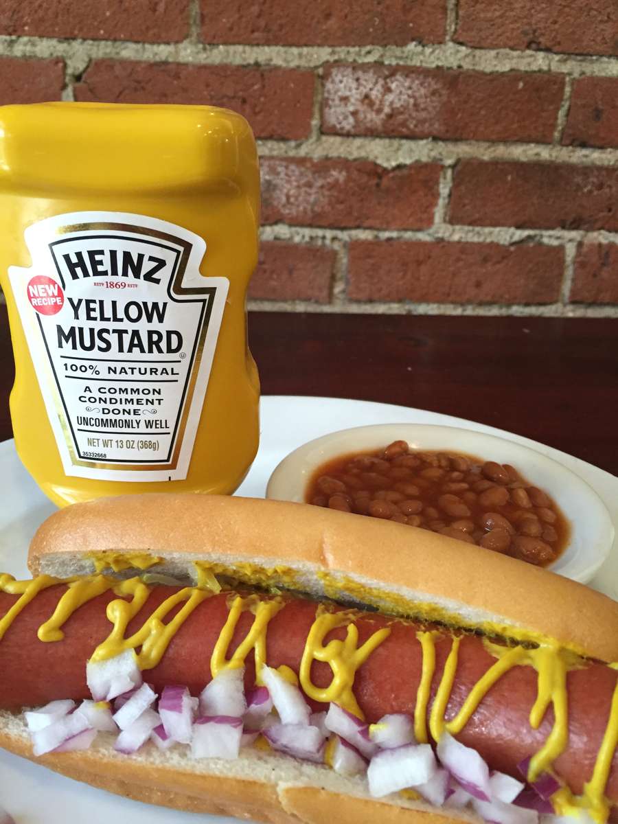 Jumbo Hot Dog Lunch Factor's Famous Deli Deli in Los Angeles, CA