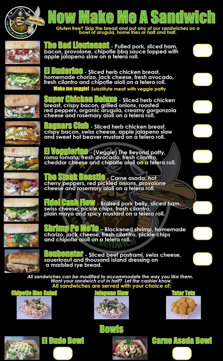 Weekdays Menu