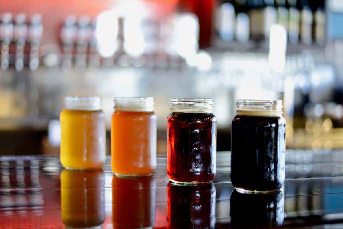 mason jars on bar