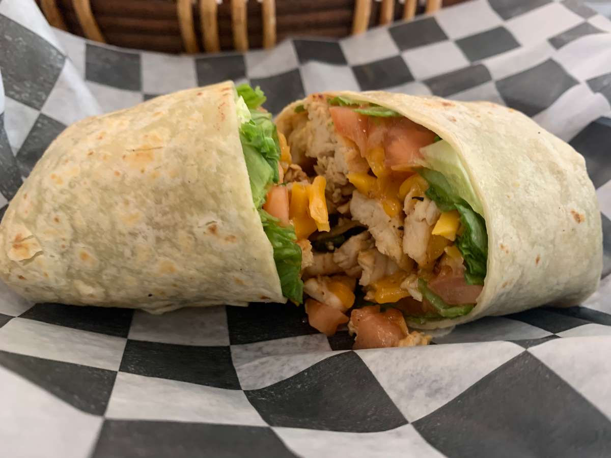 Grilled Chicken Wrap Lunch Menu Our Little Secret Cafe & Catering