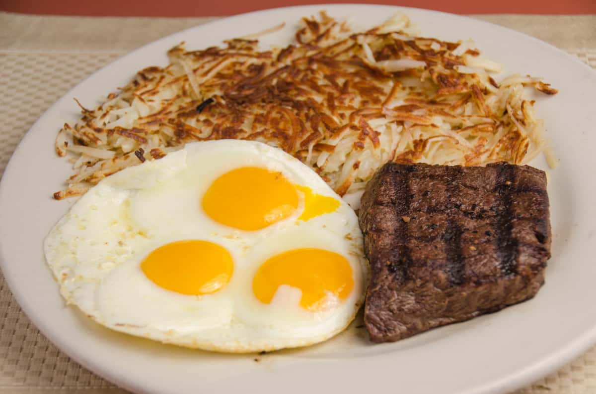 Flat Iron Steak & Eggs Breakfast, Lunch & Dinner Lulu's Restaurant