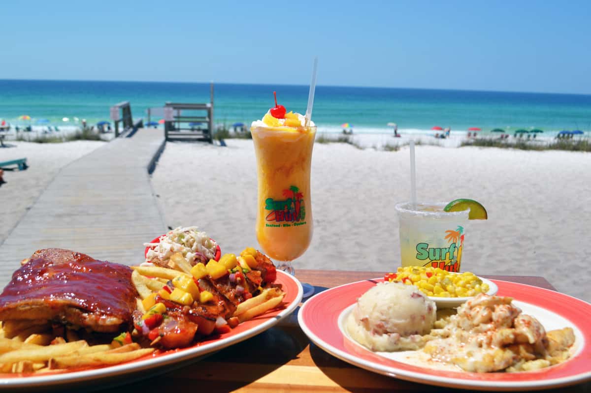 food and drinks on the beach