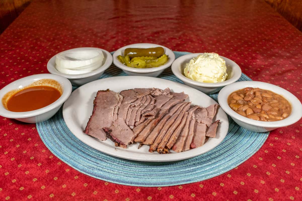 1. Brisket Dinner Menu Going's BBQ Barbecue Restaurant in Baytown, TX
