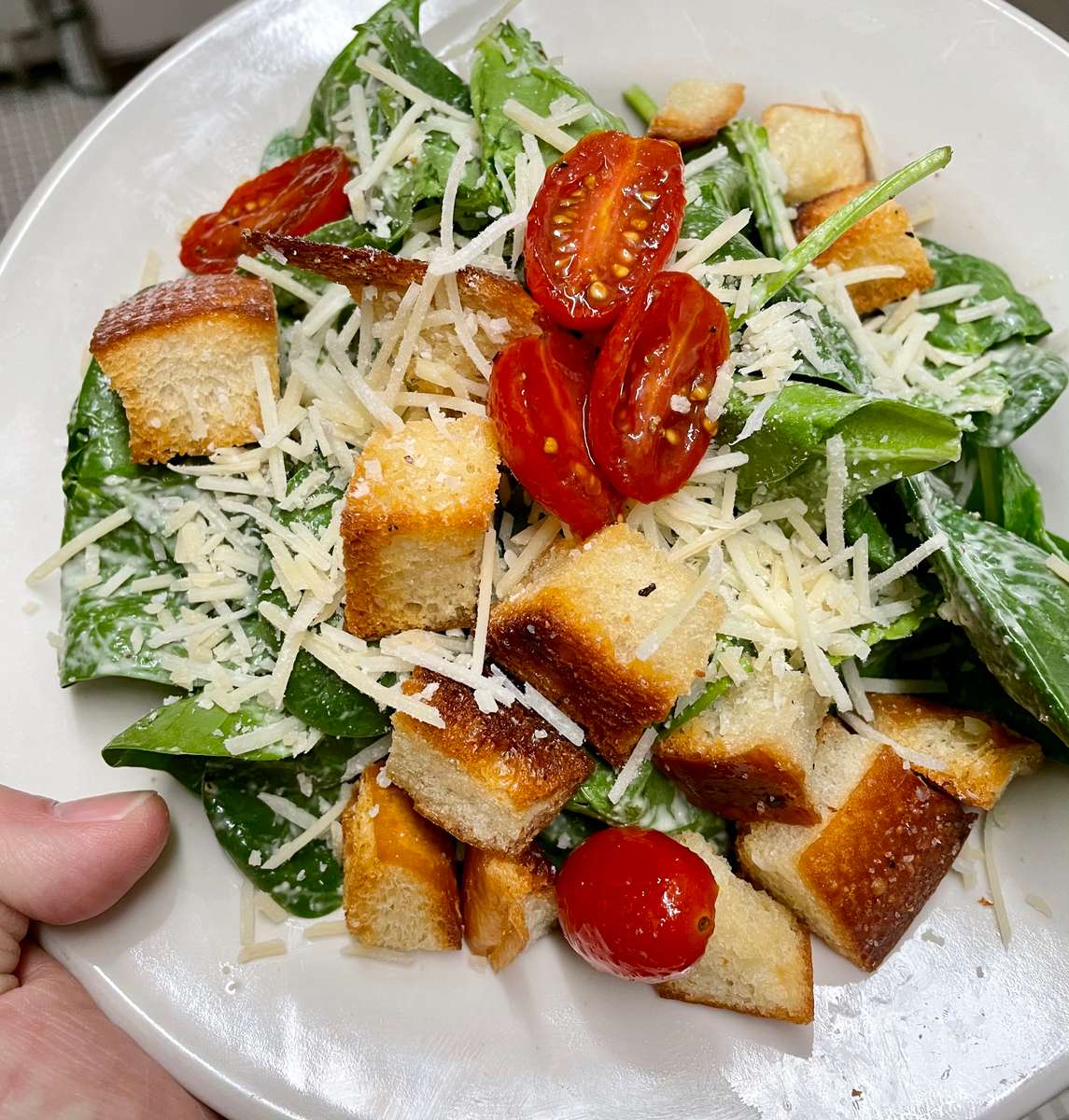 Baby Spinach Caesar Salad
