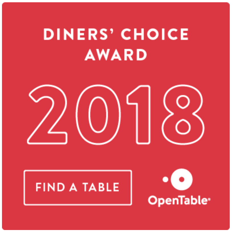 OpenTable Diner's Choice Award 2018