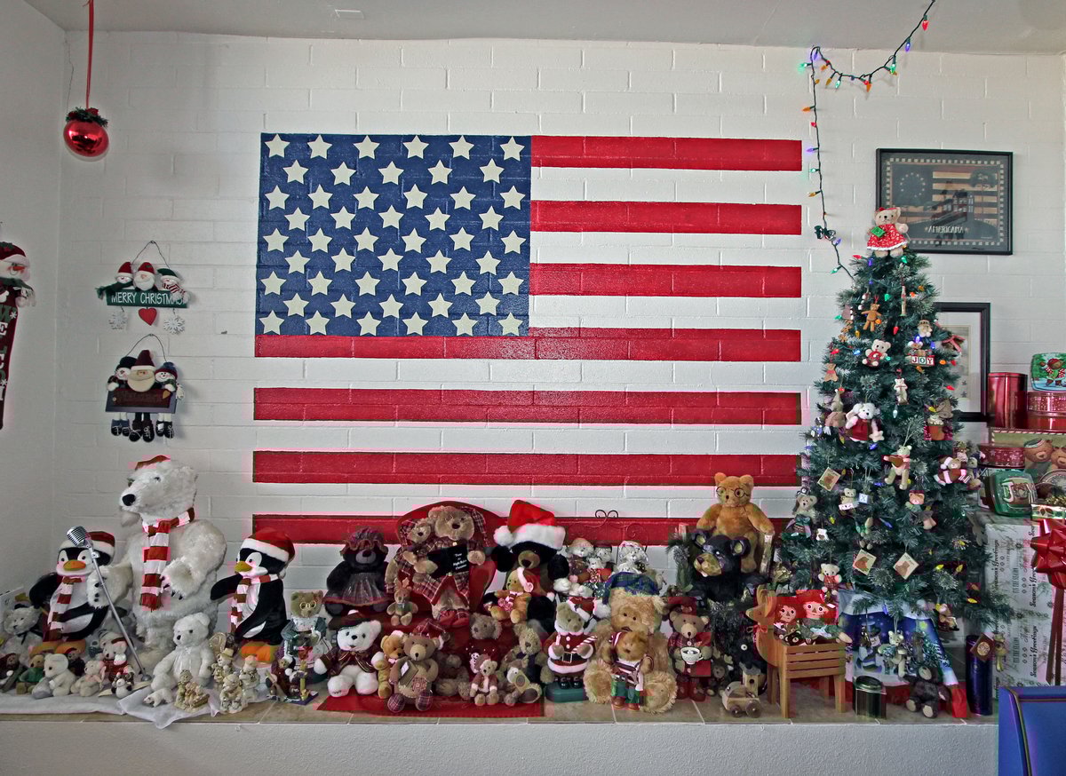 interior with american flag