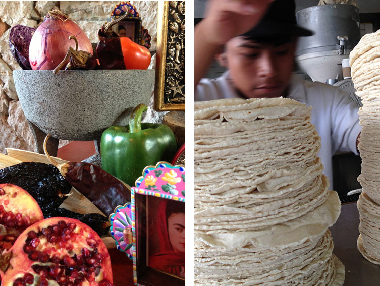 fruits and vegetables and tortillas