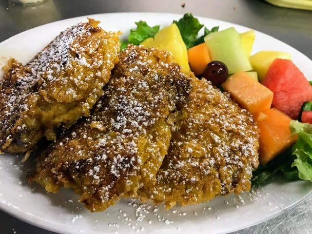 Crunchy silver dollar french toast