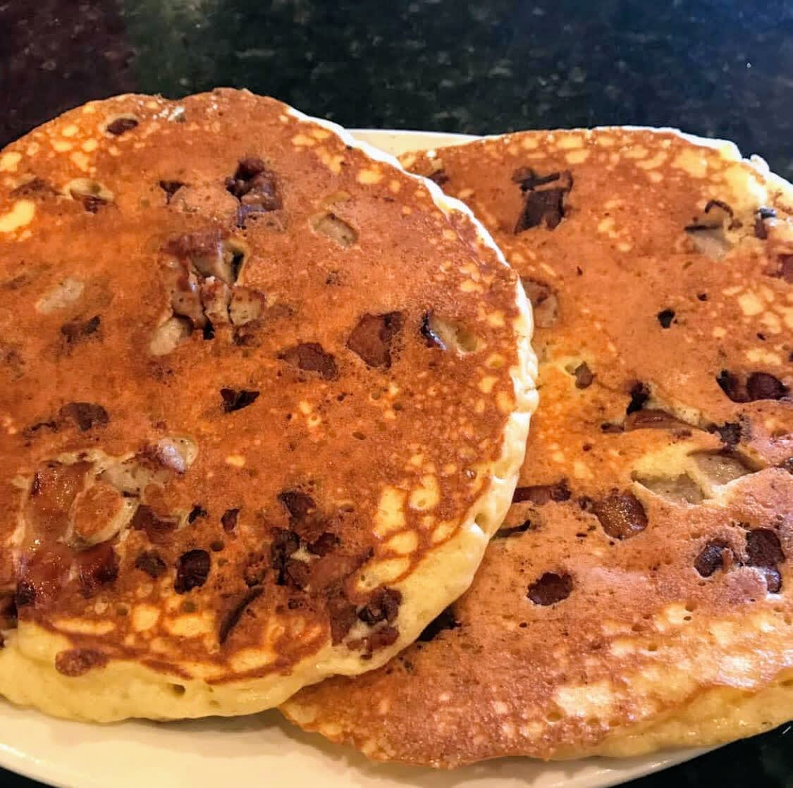 Bacon and sausage pancakes Breakfast Manhattan in the Desert