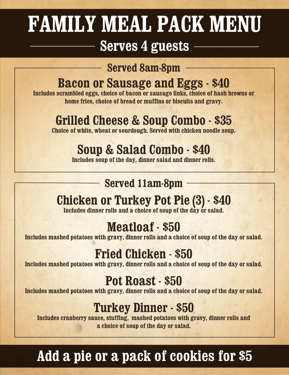 Family Pack Menu