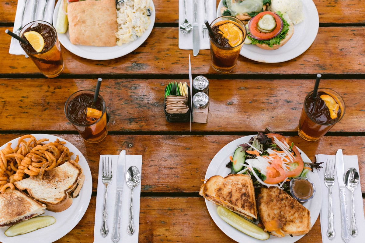 food on wooden table