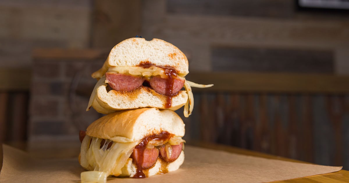 Sausage Sandwich Blake's Place Barbecue Restaurant in Anaheim, CA