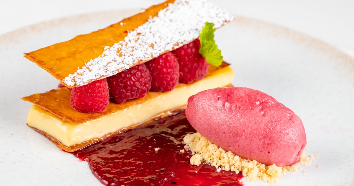 Raspberry Napoleon Dinner Brasserie Du Parc French Restaurant in